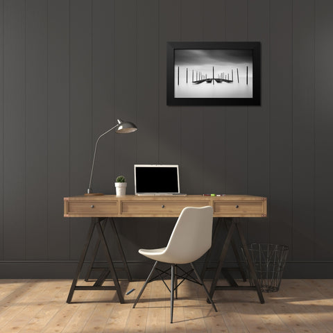 The Oyster Bar Black Modern Wood Framed Art Print by Staelens, Christophe