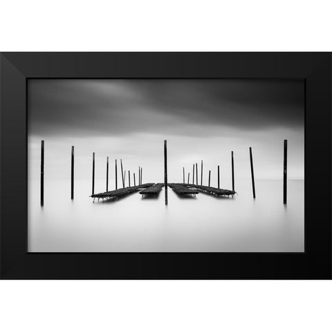 The Oyster Bar Black Modern Wood Framed Art Print by Staelens, Christophe