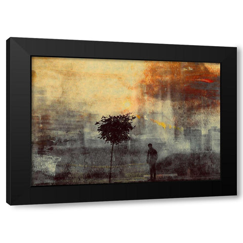 One Way (Shadows) Black Modern Wood Framed Art Print by Davidovic, Dalibor