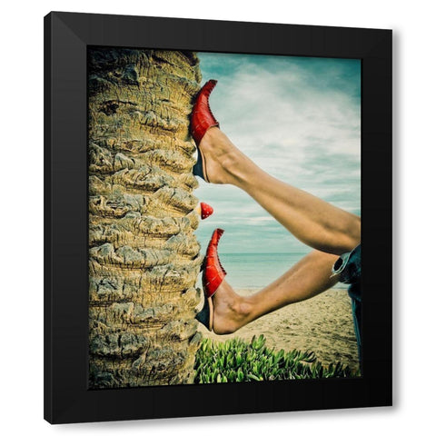 Upside Down Youre Turning Me Black Modern Wood Framed Art Print with Double Matting by Ambra