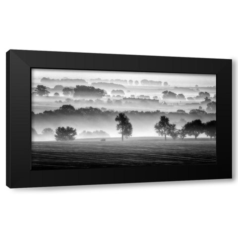 Morning View Black Modern Wood Framed Art Print by Krol, Piotr