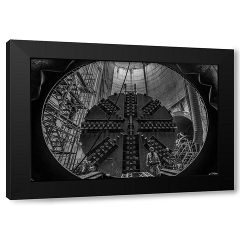 Underground Black Modern Wood Framed Art Print by Tetsurou, Kobayashi