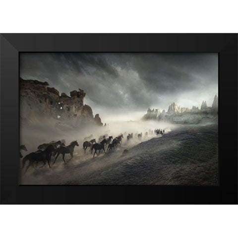 Migration Black Modern Wood Framed Art Print by Taskin, Huseyin
