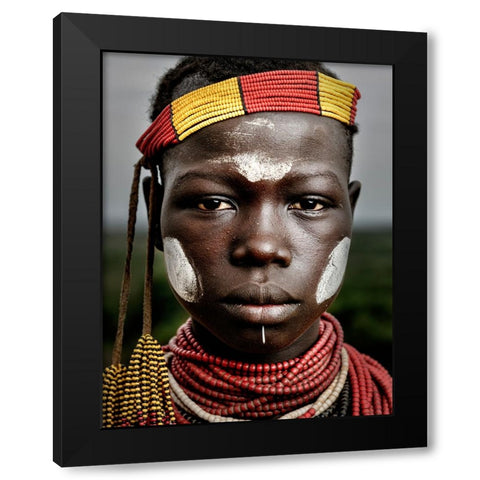 Caro Girl Black Modern Wood Framed Art Print by Al Sulaili, Mohammed