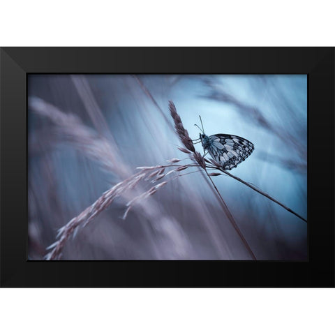 There Is No End To Love Black Modern Wood Framed Art Print by Bravin, Fabien