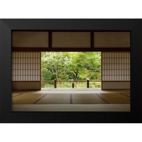 Zen Zone Black Modern Wood Framed Art Print by Deng, Yumian