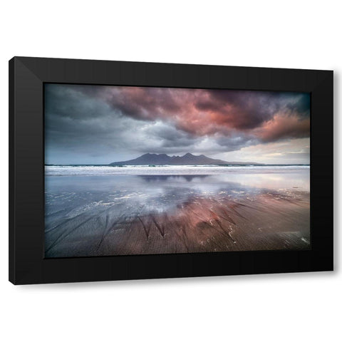 Laig Beach Black Modern Wood Framed Art Print by Marchegiani, Roberto