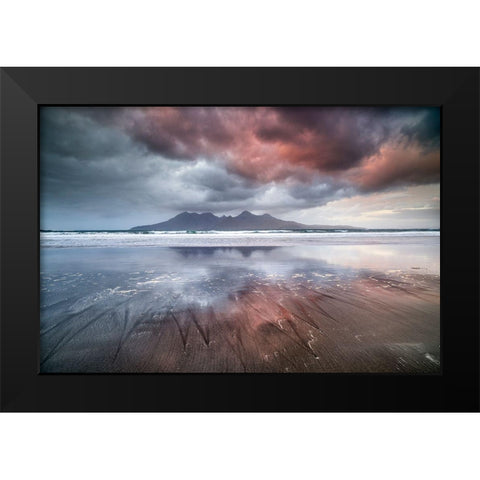 Laig Beach Black Modern Wood Framed Art Print by Marchegiani, Roberto