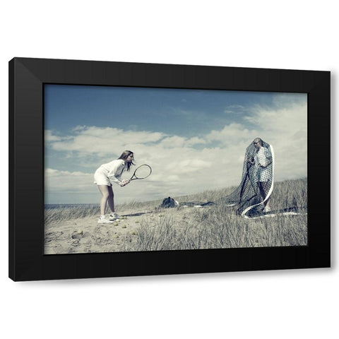 Game-Set And Match Black Modern Wood Framed Art Print by Vink, Hans