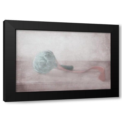 The Red Ribbon Black Modern Wood Framed Art Print by Devos, Delphine