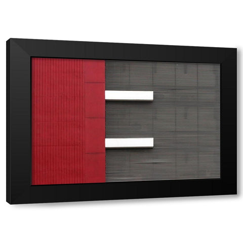 Stripes Black Modern Wood Framed Art Print by Hawerkamp, Hans-Wolfgang