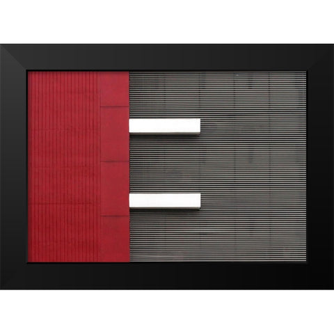 Stripes Black Modern Wood Framed Art Print by Hawerkamp, Hans-Wolfgang