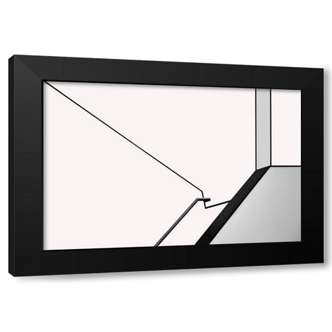 Van Abbe Lines Black Modern Wood Framed Art Print by Niezen, Jan