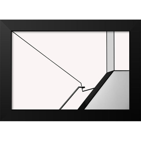 Van Abbe Lines Black Modern Wood Framed Art Print by Niezen, Jan