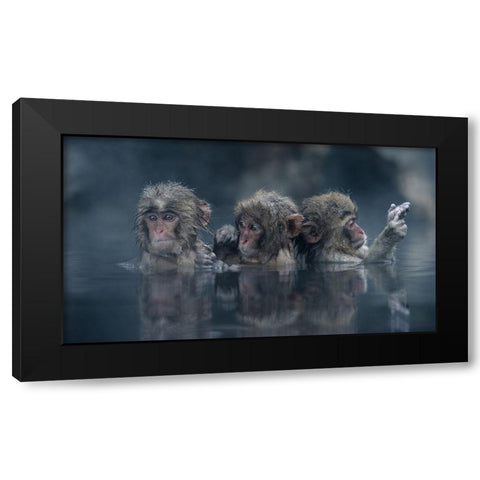 Trio Black Modern Wood Framed Art Print with Double Matting by Marumoto, Takeshi