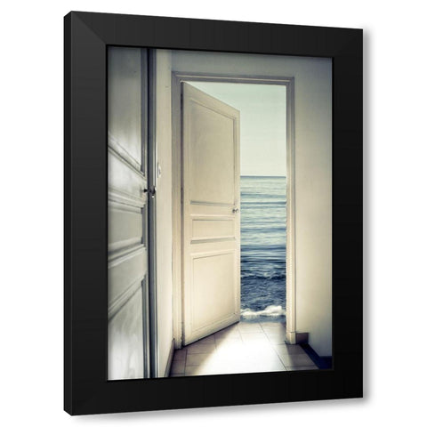Behind The Door Black Modern Wood Framed Art Print with Double Matting by Marcel, Christian