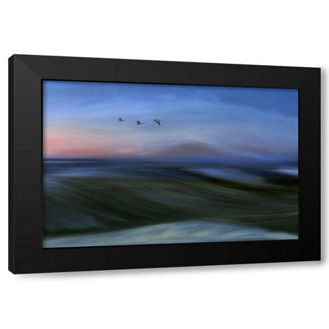 Migrants Black Modern Wood Framed Art Print with Double Matting by Emanuelson, Bjorn