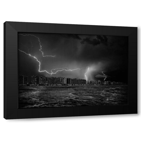 Sometimes-The Sky Screams ... Black Modern Wood Framed Art Print by Depaepe, Yvette