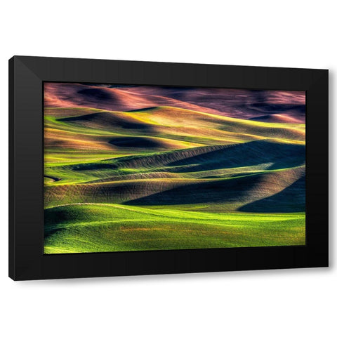 Spring Palette Black Modern Wood Framed Art Print with Double Matting by Smith, Siana