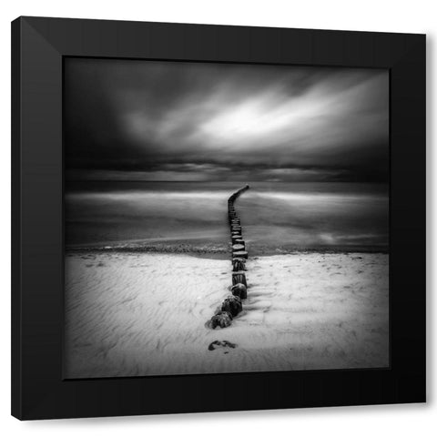 Ssss Black Modern Wood Framed Art Print by Krol, Piotr