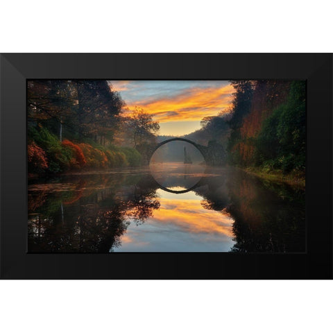 Autumn Garden... Black Modern Wood Framed Art Print by Browko, Krzysztof