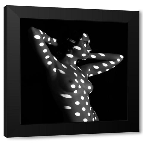 Nude Dots Black Modern Wood Framed Art Print by Blasko, Jan
