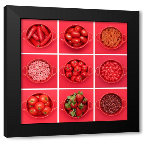 It Is All About Red Black Modern Wood Framed Art Print with Double Matting by Saratonina, Sarah