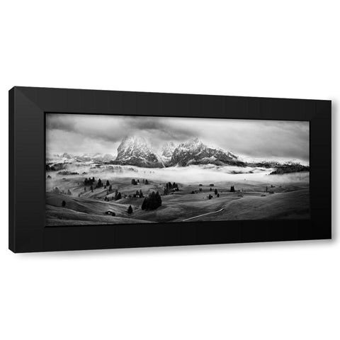 Foggy Dolomites Black Modern Wood Framed Art Print by Kuric Ep, Marian