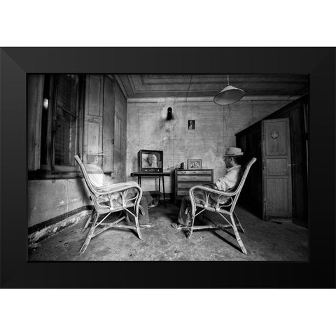 The Usual Fresh News Black Modern Wood Framed Art Print by Ferrara, Carlo