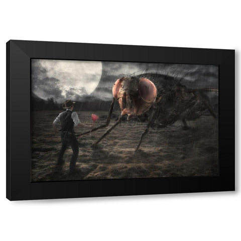 The Duel Black Modern Wood Framed Art Print with Double Matting by Kiciak, Christophe