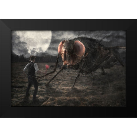 The Duel Black Modern Wood Framed Art Print by Kiciak, Christophe