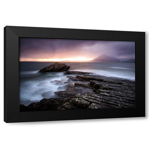 Sunset At Elgol Beach Black Modern Wood Framed Art Print with Double Matting by Nussthaler, Nicoleta