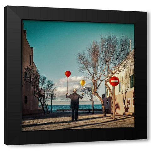 Le Vent Te Portera Black Modern Wood Framed Art Print with Double Matting by Ambra