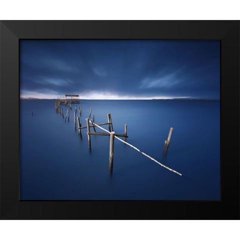 Carrasqueira Azul Black Modern Wood Framed Art Print by Pablo De, Juan