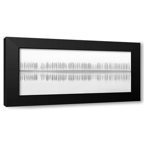 Misty Alley Black Modern Wood Framed Art Print with Double Matting by Fotoea