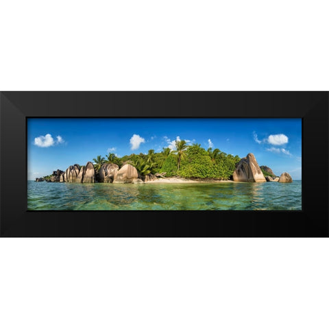 Anse Source Dargent-La Digue-Seychelles Black Modern Wood Framed Art Print by Lenne, Thomas