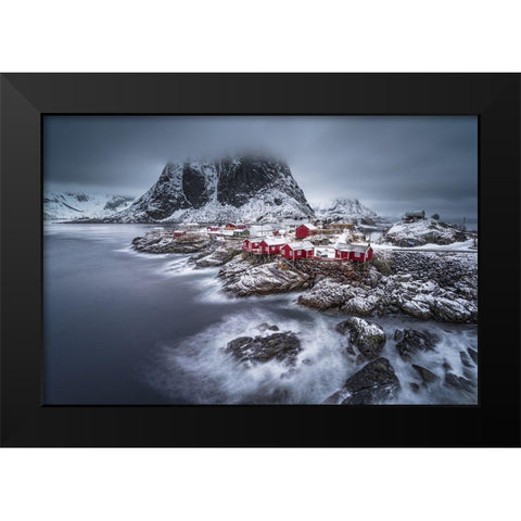 Winter Lofoten Islands Black Modern Wood Framed Art Print by Chan, Andy