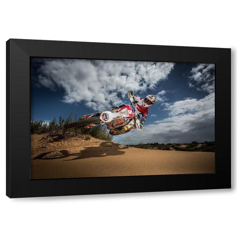 Knocked Up Black Modern Wood Framed Art Print by Amos, Nir