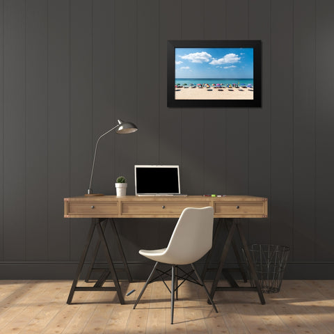 Beach Black Modern Wood Framed Art Print by Papadakis, Spyros