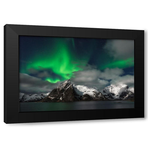 When The Clouds Break Black Modern Wood Framed Art Print with Double Matting by Therion