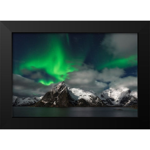 When The Clouds Break Black Modern Wood Framed Art Print by Therion