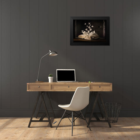 Lepidopterology Black Modern Wood Framed Art Print by Bonadio, Heather