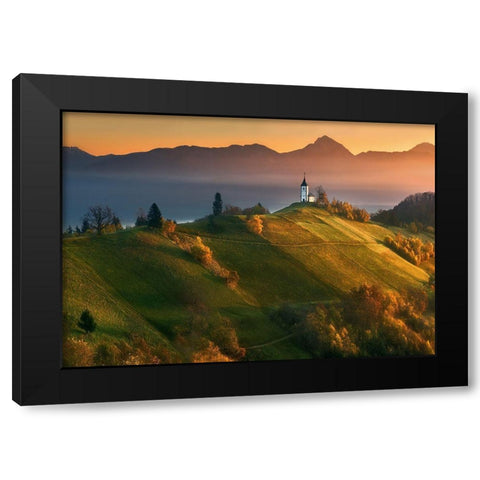 Autumn Light... Black Modern Wood Framed Art Print with Double Matting by Browko, Krzysztof