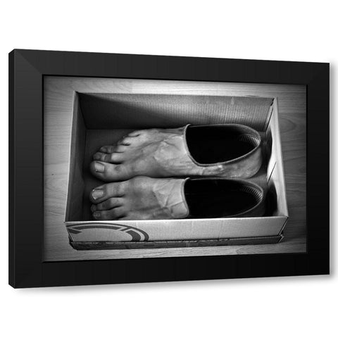 New Shoes Black Modern Wood Framed Art Print by Gibney, Paul