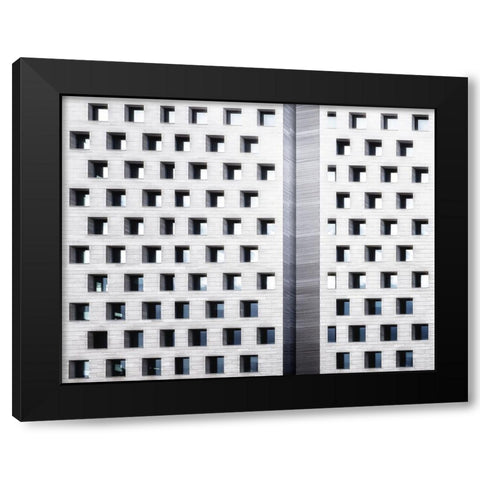 Living In A Box. Black Modern Wood Framed Art Print by Verschelden, Harry