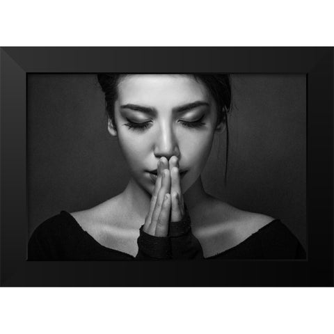 Emotion Black Modern Wood Framed Art Print by Minaeian, Ehsan