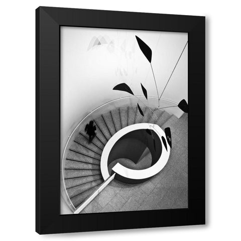 Stairs Black Modern Wood Framed Art Print by Ferreira, Rui