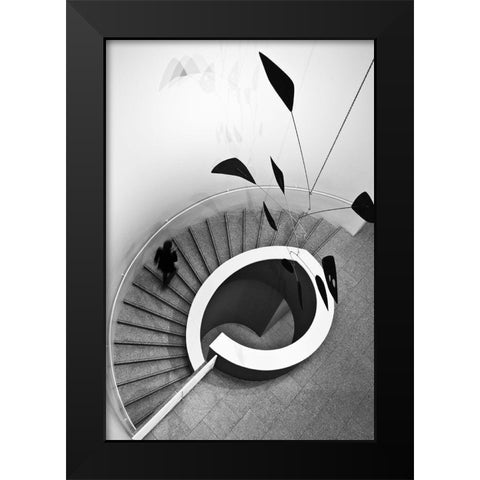 Stairs Black Modern Wood Framed Art Print by Ferreira, Rui