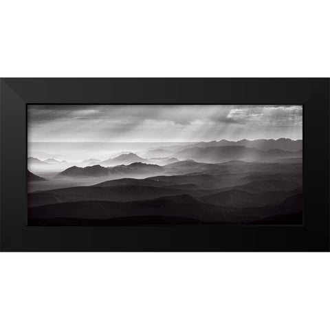 Namib Desert By Air Black Modern Wood Framed Art Print by Guijt, Richard