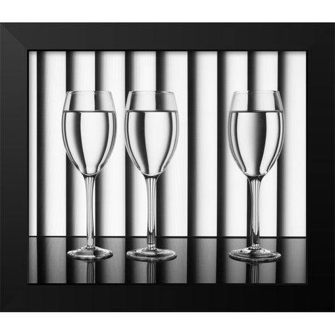 Lines Black Modern Wood Framed Art Print by Hammer, Jacqueline